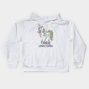 Tree Unicorn Christmas Kids Hoodie